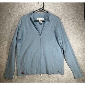 IL Migliore Sky Blue Ladies Full Zip Size XL sweater Long Sleeve Mock Neck